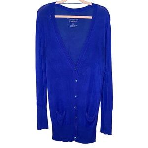 Atmosphere Blue Long Line Button Up Cardigan Size 14